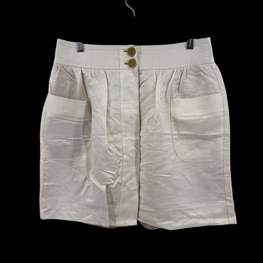 J.Crew Factory Dorrie Linen Rayon Utility Mini Skirt Size 8 Ivory NWT